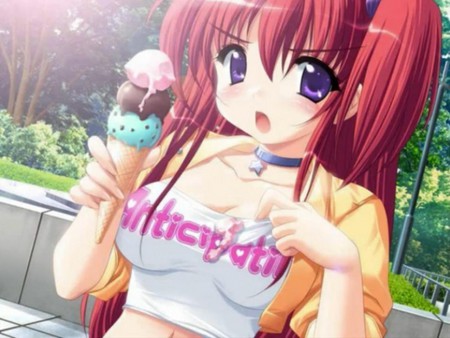 ice cream - ice cream, cute, cool, red