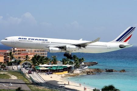 St Maarten Landing - air france, st maarten, caribbean, island