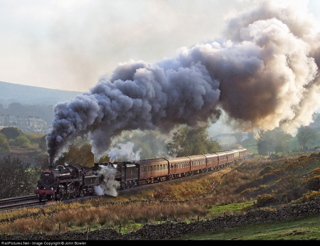 Locomotion - train, smoke, tracks, steam, whistle