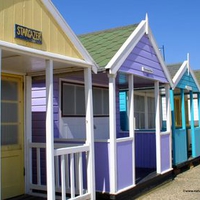 Seaside beach huts