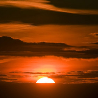 Golden clouds at sunset