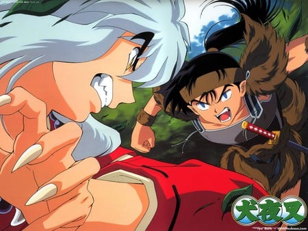 Inyasha VS Koga - fight, inuyasha, anime, koga