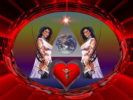 Love and Protect our Planet - eye candy, collage, 3d, fractal, abstract