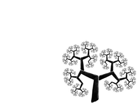 Fractal tree on white - white, tree, fractal, abstract