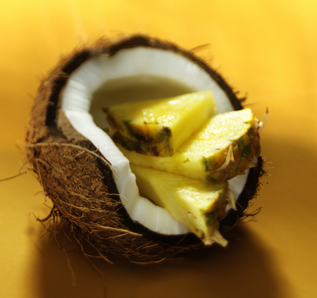 Coconut and Pineapple - coconut, pineapple, food, fruit