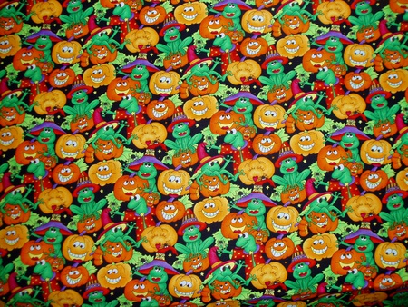 PUMPKIN AND FROGS - pumpkins, orange, frogs, green