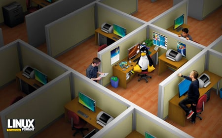 tux-office - penguin, linux, office, tux