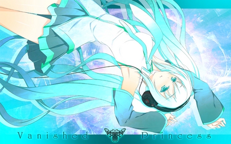 Miku - hatsune miku, headphones, vocaloid, anime, aqua hair, miku, aqua eyes