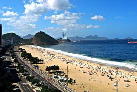 wondrous seaside - sky, beach, olympic tower, seashore