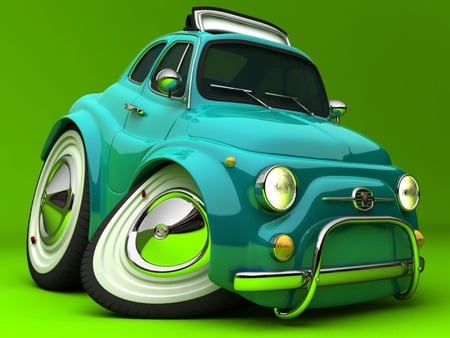 car - vehicles, green, car, cartoon