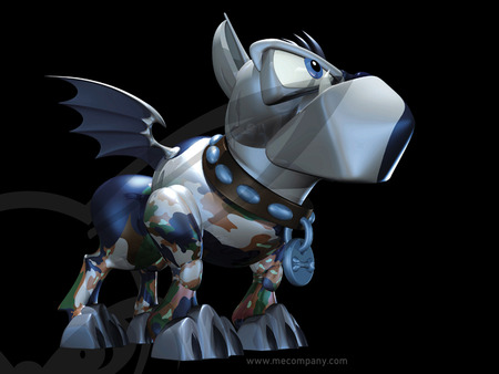 Mean Dog - metalic, mean, dog, 3d