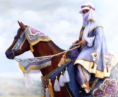 Arab Princess - horses, princess, dessert, arab, animals