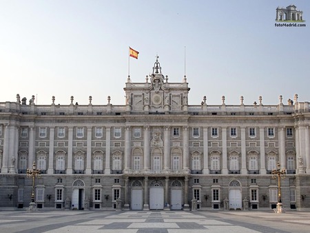 royal palace - victory, spain, castle, flag