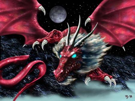 Red Dragon - dragon, red, horned