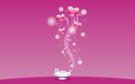 Genie Lamp Hearts - genie, purple, genie lamp, magic lamp, love, pink, hearts