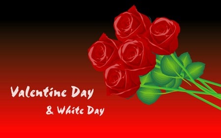 Valentine's Day and White Day - valentines day, valentines, roses, white day