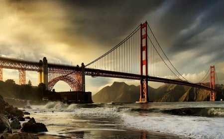 San Fransisco Bay Bridge - san francisco, beach, golden gate, ocean, bridge, bay