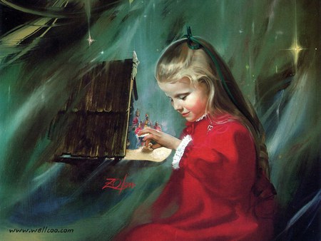 Donald Zolan children painting - christmas, painting, children, art, donald zolan