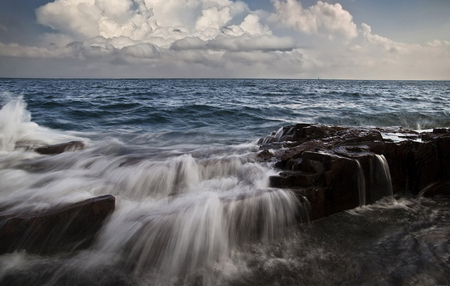 Waves - nature, sea, rocks, waves