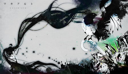 Vocaloid Hatsune Miku - black and white, hatsune miku, vocaloid, darkness