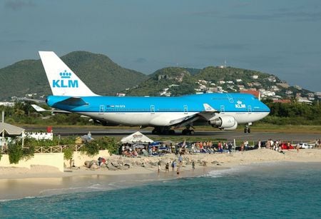 St Maarten Landing - boeing 747, klm, st maarten, caribbean