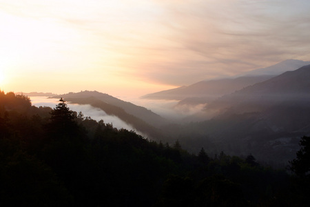 In The Clouds Dreaming - clouds, sunset, view, mountains, sky