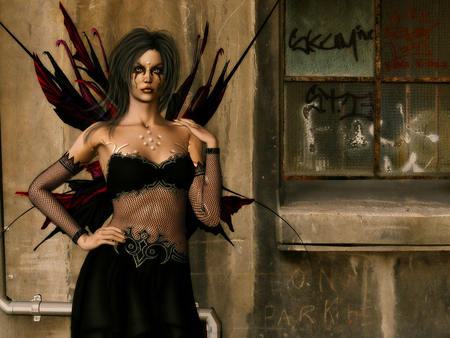 WHEN FAIRIES GO BAD - female, dark, wings, fairy, gothic, fantasy