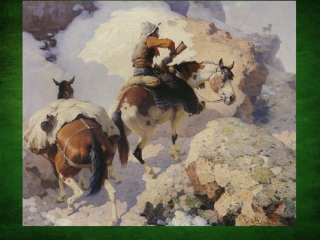 Wyoming sheep hunter - painting, sheep, wyoming, william leigh