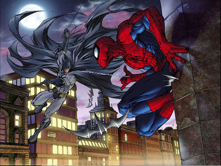 batman and spiderman - abstract, hero, comics, 3d, cartoon