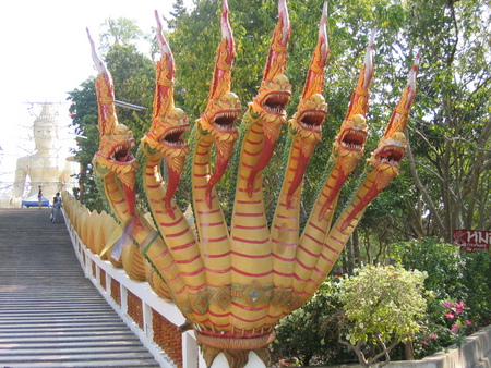 Dragons at the Big Buddha in Pattaya, Thailand - pattaya, scenic, dragons, thailand