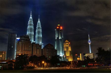 Kuala Lumpur - lights, towers, buildings, night