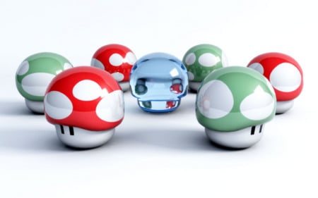 Nintendo Game - entertainment, fun, game, nintendo, mushrooms objects