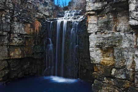 Waterfall - nature, rock, sky, waterfall