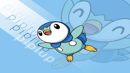 Pokemon - water, piplup, blue, pokemon