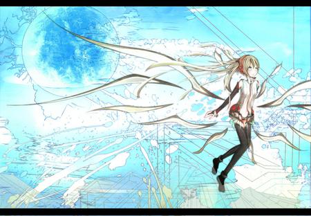 Vocaloid - anime, vocaloid, miku, sky