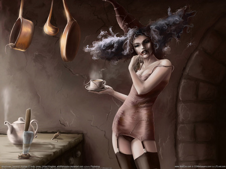 Andy Jones - 'Witchfinder General's Kitchen' - art, fantasy art, a ndy jones art, artwork