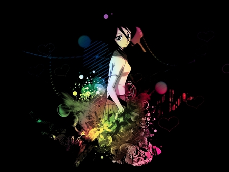 Kuchiki Ruckia - pretty, pink, shinigami, short hair, rainbow, red, ruckia, bleach, kuchiki, beautifull, hot, beauty, sweet, colorfull, greed, cute, sexy