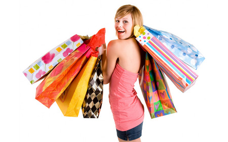 colorful bags - girl, shopping, color, female