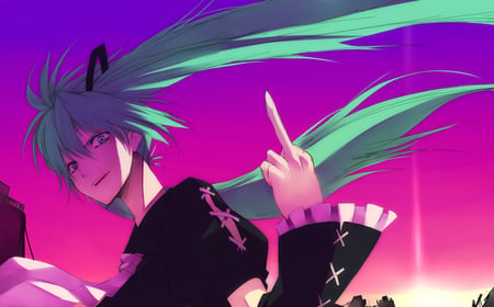 vocaloid miku - anime, vocaloid, miku, wallpaper