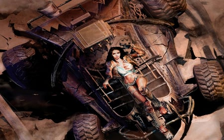 Fantasy Driver - woman, vehicle, fantasy, female