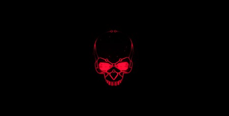 Red Skull - skull, glow, dark, red