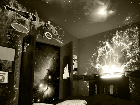 sepia room - room, abstract, space, cg