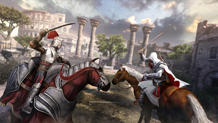 Horse to Horse - fight, rome, horse, ezio