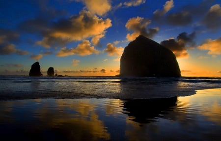 Blue Reflections on Cannon Beach