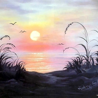 Ocean sunrise by Bob Ross