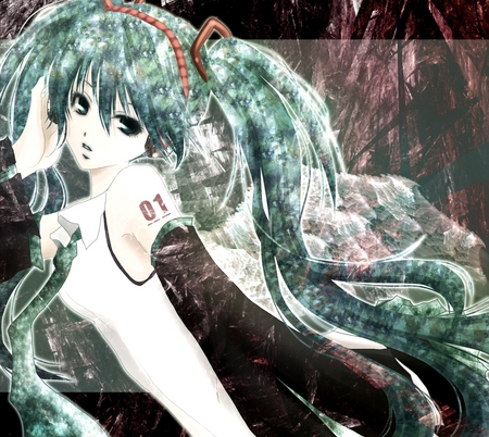 Vocaloid Hatsune Miku - long hair, vocaloid, green hair, aonoe, hatsune miku