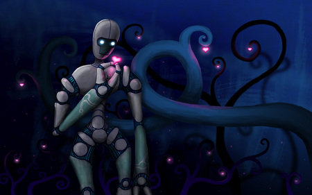 Robot Painting - lights, 3d, hd, robot