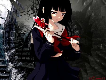 Jigoku Shoujo - anime, jigoku shoujo, enma, ai