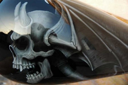 Demon Skull - skull, wings, vampire, demon