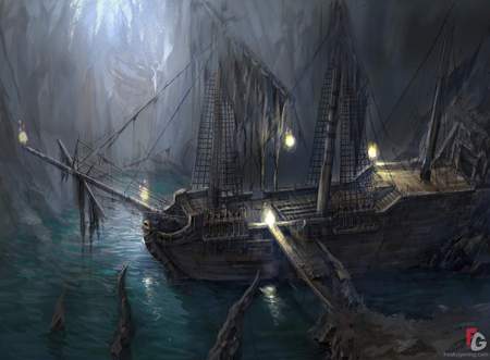 Pirate Ship In Cave